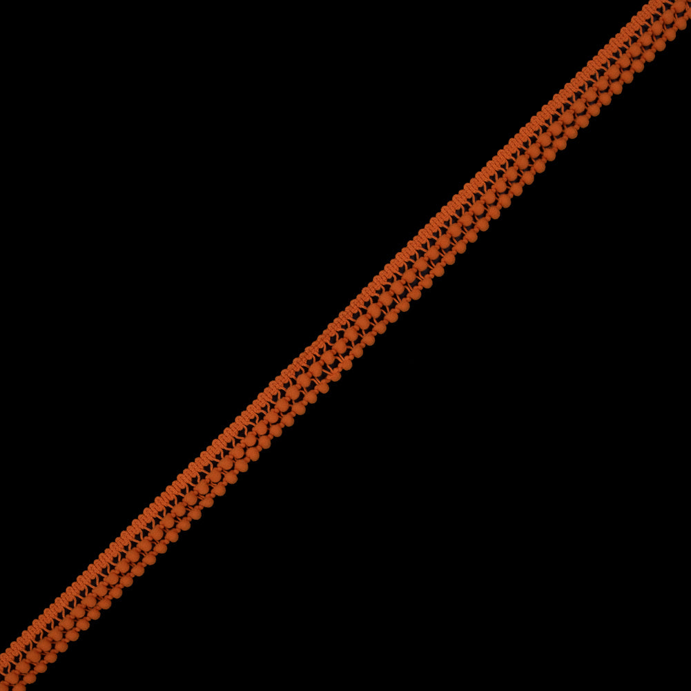 Orange Two Row Mini Pom Pom Trim