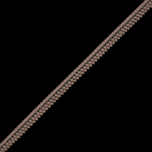 Beige Two Row Mini Pom Pom Trim