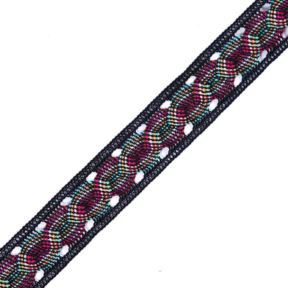 Black Multicolor Crochet Trim - 1.25