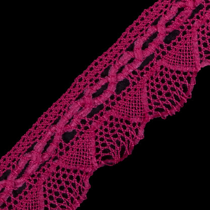 Fuchsia Crochet Chenille Trim - 1.5 - Detail