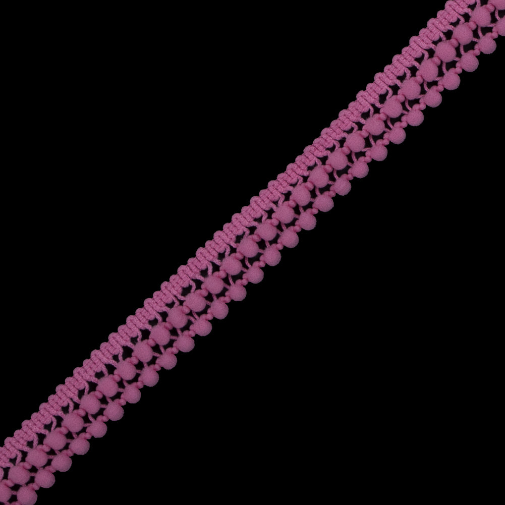 Pink Two Row Mini Pom Pom Trim - Detail
