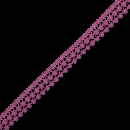 Pink Two Row Mini Pom Pom Trim - Detail