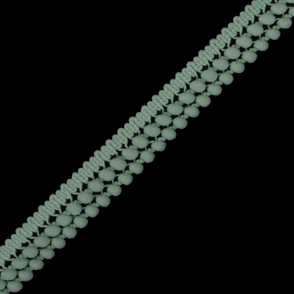 Light Mint Two Row Mini Pom Pom Trim Detail