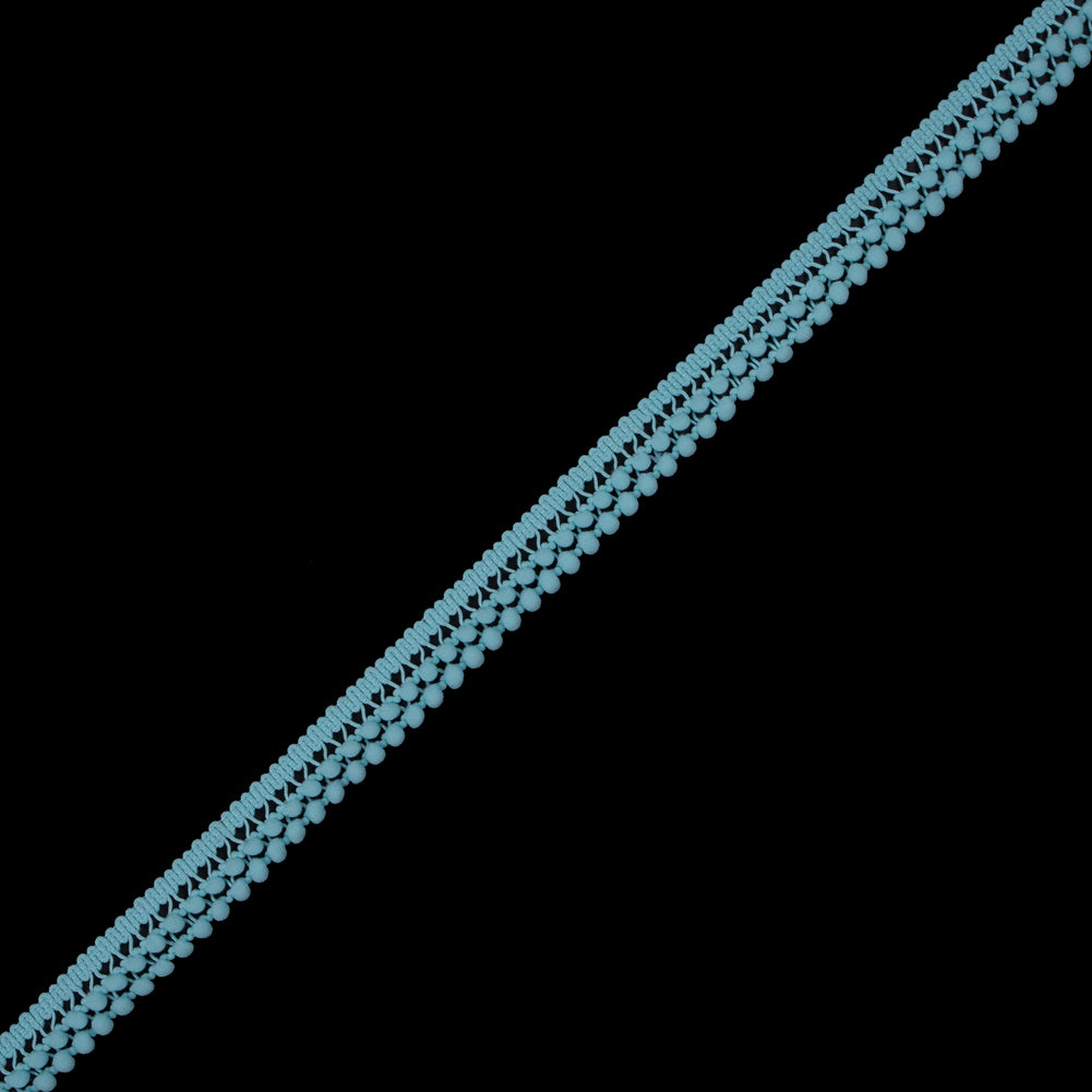 Light Aqua Two Row Mini Pom Pom Trim