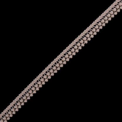 European Light Beige Two Row Mini Pom Pom Trim