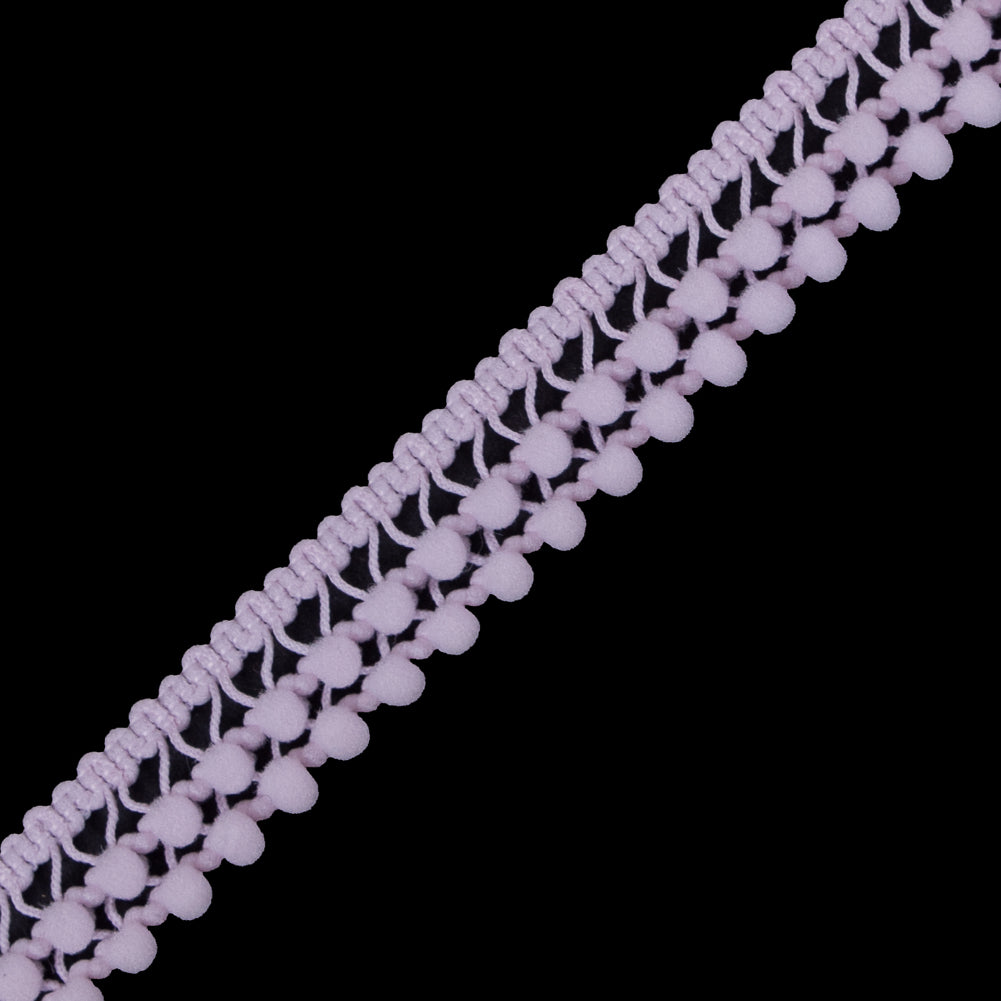 Light Pink Two Row Mini Pom Pom Trim - Detail