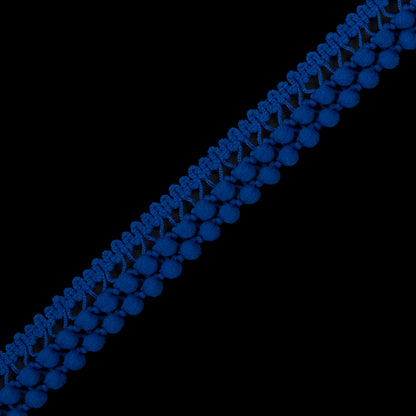 Royal Blue Two Row Mini Pom Pom Trim - Detail
