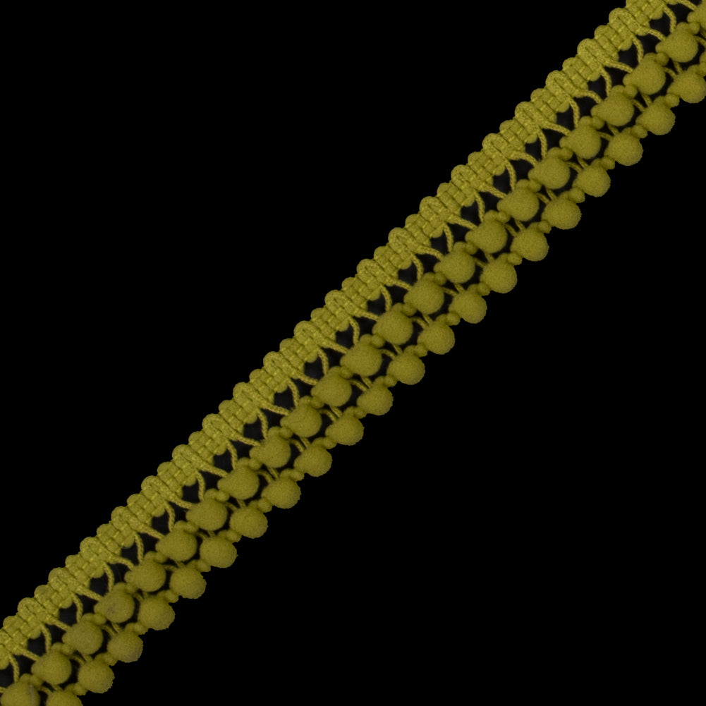 Chartreuse Two Row Mini Pom Pom Trim Detail