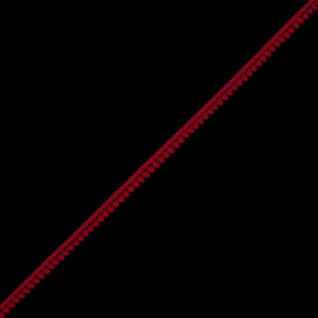Red Single Row Mini Pom Pom Trim