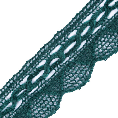 Green Crochet Chenille Trim - 1.5" Detail