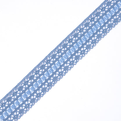 Blue Crochet Trim with Ribbon Detail- 2