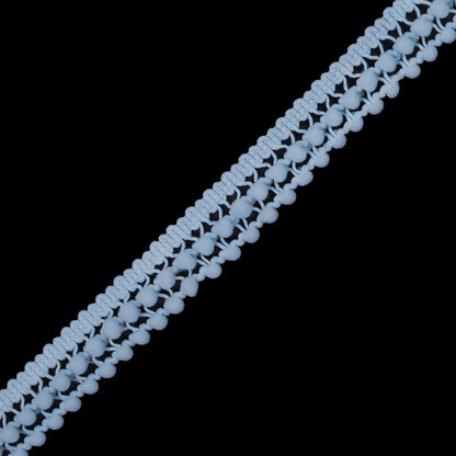 Light Blue Two Row Mini Pom Pom Trim - Detail