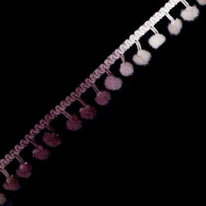 Mauve Ombre Pom Pom Trim - 0.375" Detail