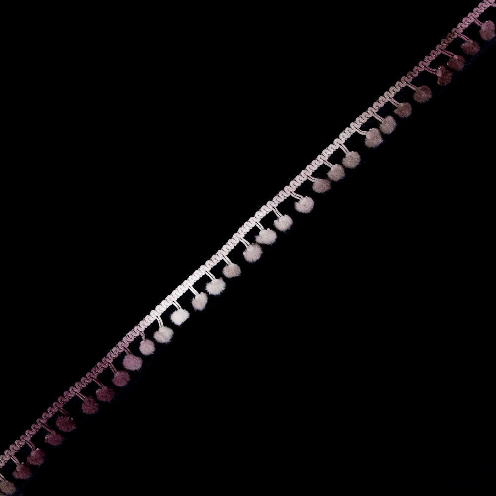 Mauve Ombre Pom Pom Trim - 0.375"