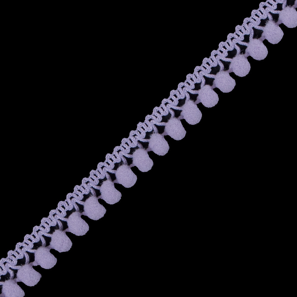 Lilac Single Row Mini Pom Pom Trim - Detail