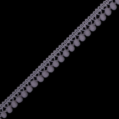 European Gray Single Row Mini Pom Pom Trim Detail