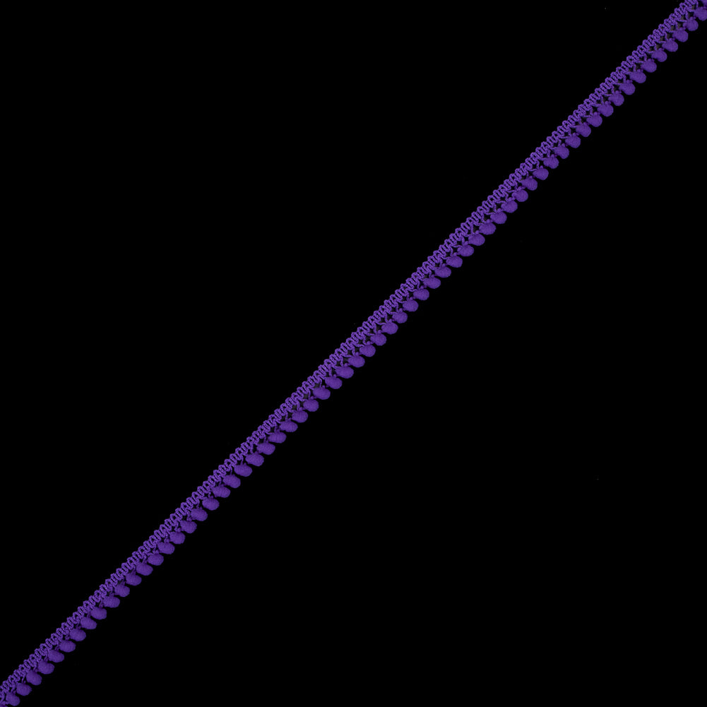 European Purple Single Row Mini Pom Pom Trim