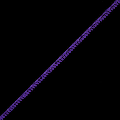 European Purple Single Row Mini Pom Pom Trim