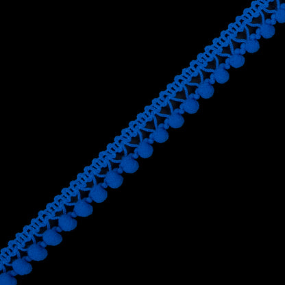 Royal Blue Single Row Mini Pom Pom Trim - Detail