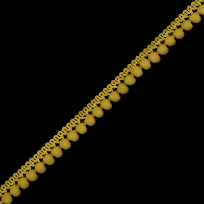 Mustard Yellow Single Row Mini Pom Pom Trim - Detail