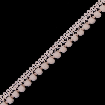 Flesh Single Row Mini Pom Pom Trim - Detail