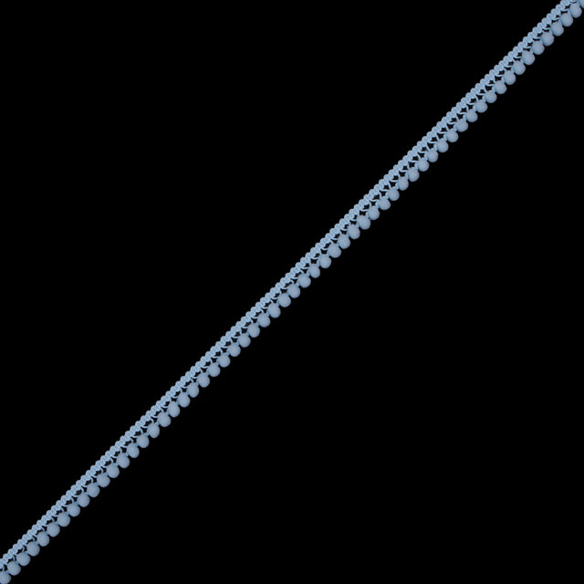 European Light Blue Single Row Mini Pom Pom Trim