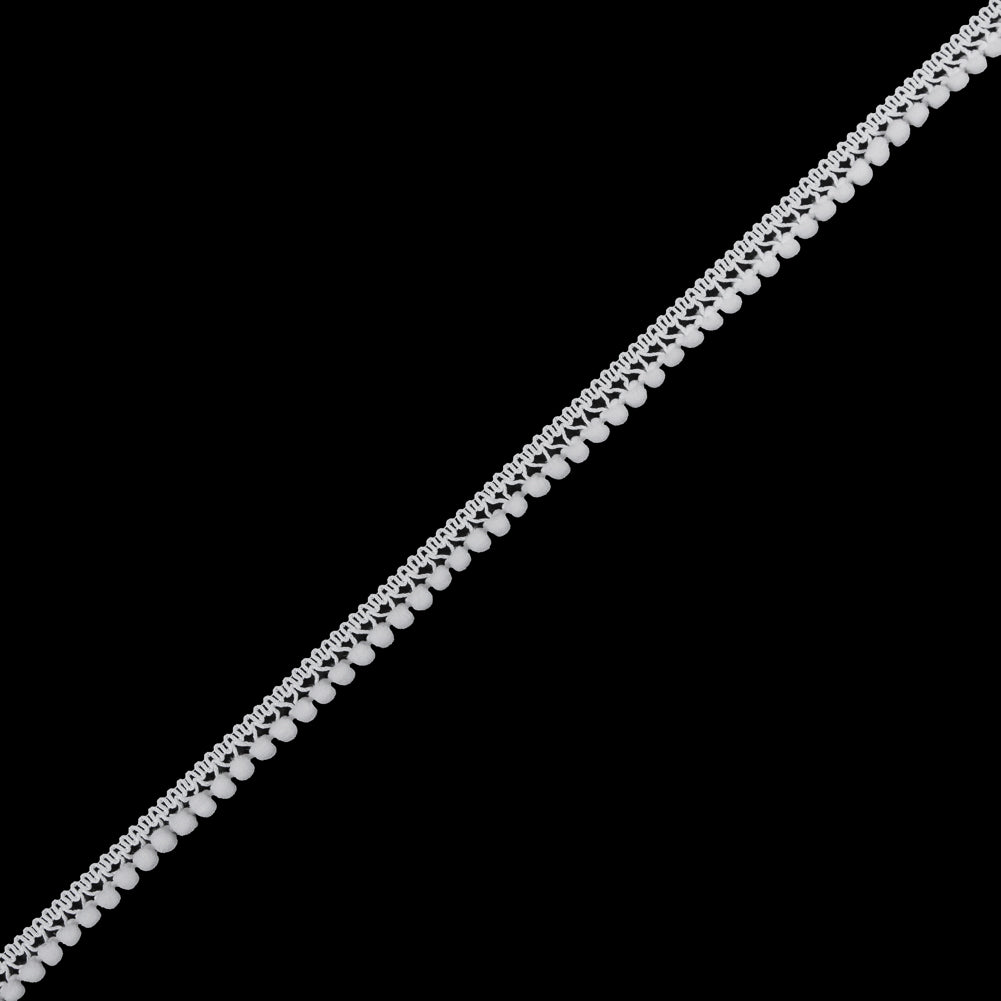 White Single Row Mini Pom Pom Trim