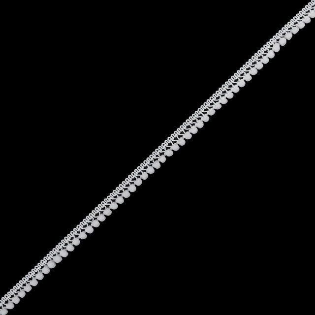 White Single Row Mini Pom Pom Trim