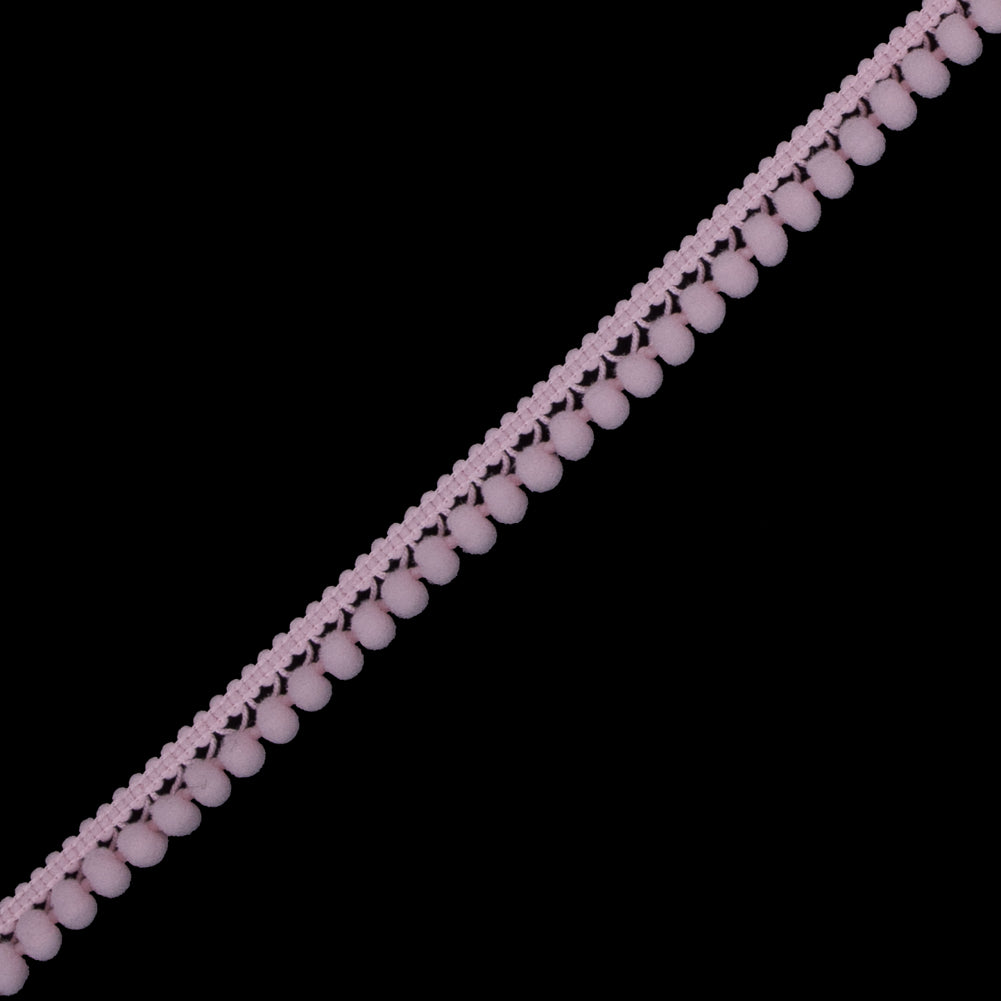 Baby Pink Single Row Mini Pom Pom Trim - Detail