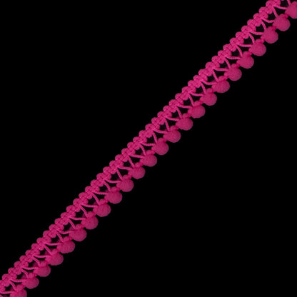Fuchsia Single Row Mini Pom Pom Trim Detail
