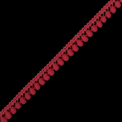 Salmon Single Row Mini Pom Pom Trim - Detail
