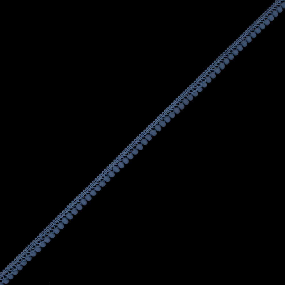 Gray Blue Single Row Mini Pom Pom Trim