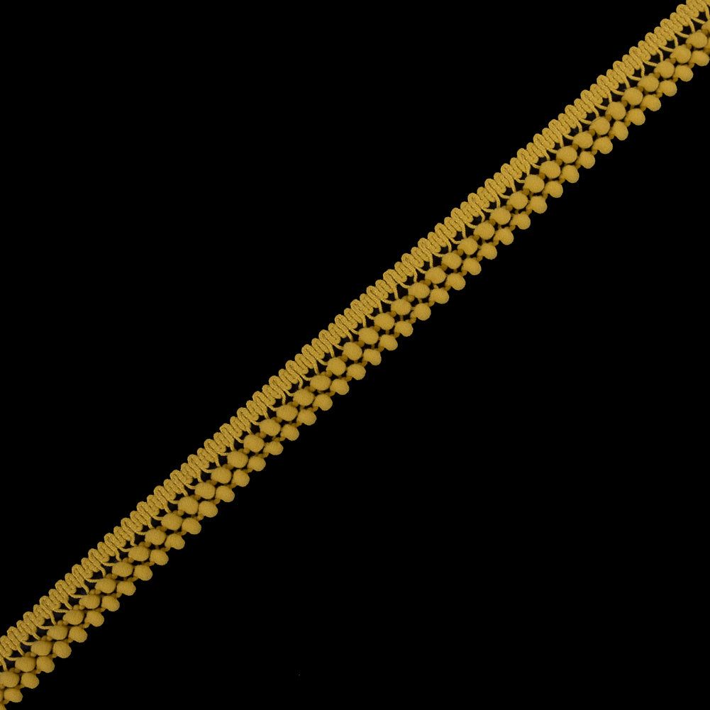 Yellow Two Row Mini Pom Pom Trim