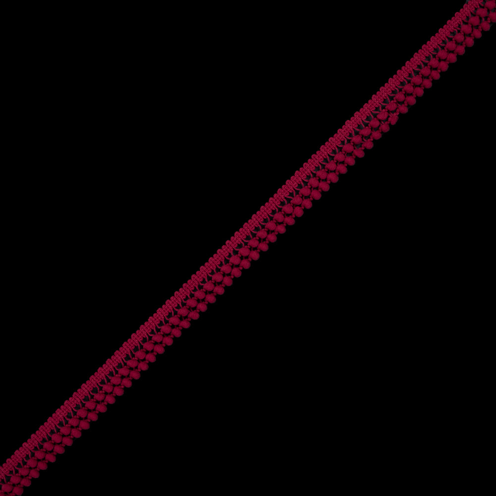 Apple Red Two Row Mini Pom Pom Trim