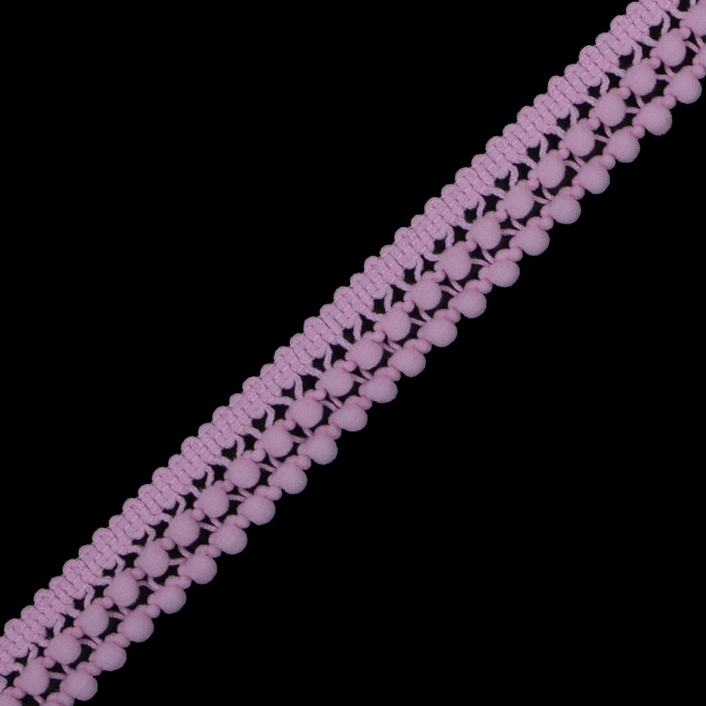 Pink Two Row Mini Pom Pom Trim - Detail