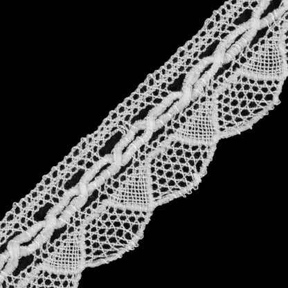 White Crochet Chenille Trim - 1.5" Detail