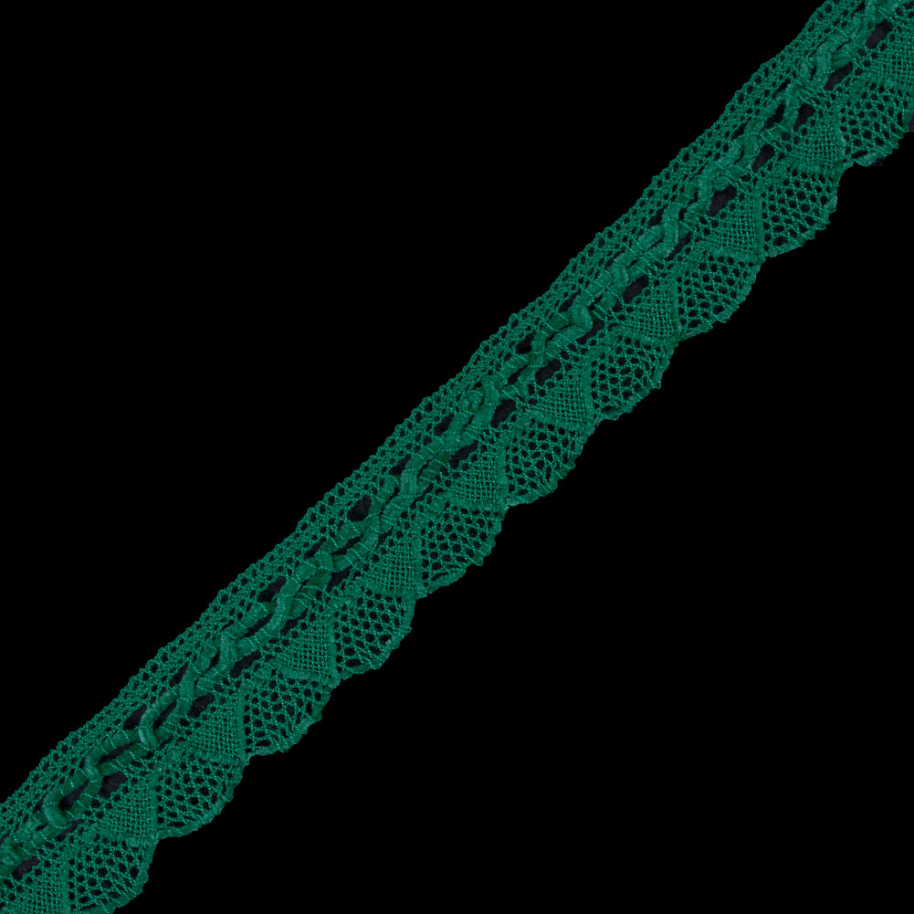Bright Green Crochet Chenille Trim - 1.5