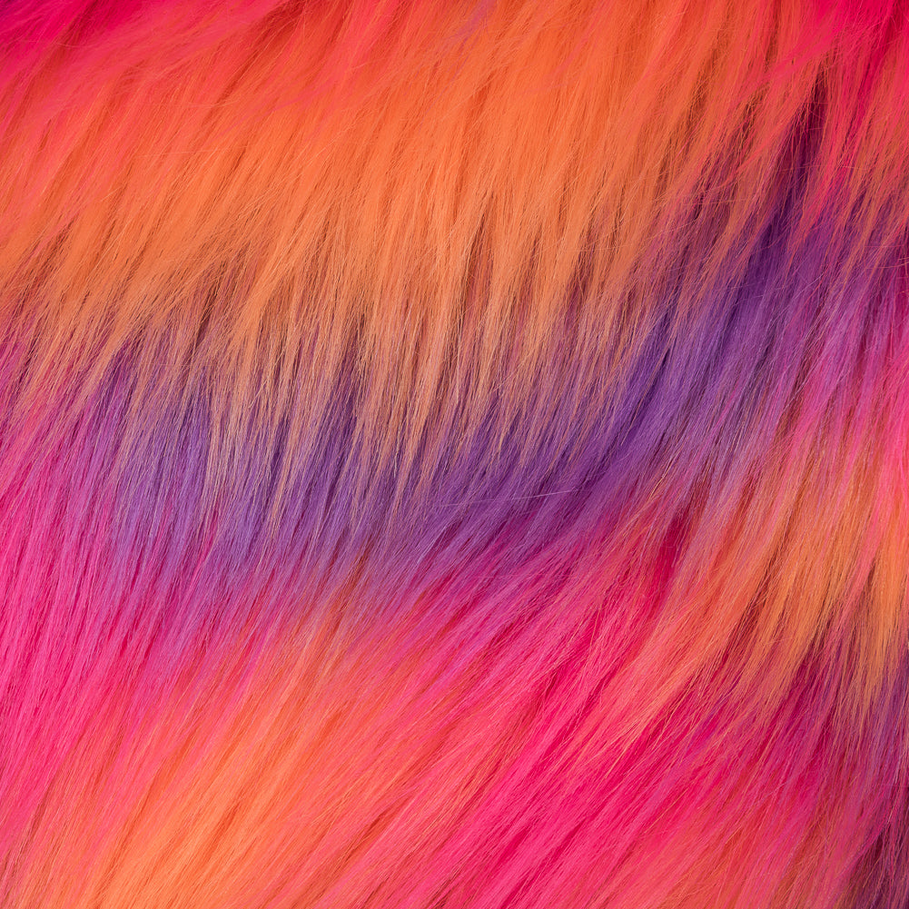 Faux Fur - Vibrant Orange, Pink and Purple Spots Full