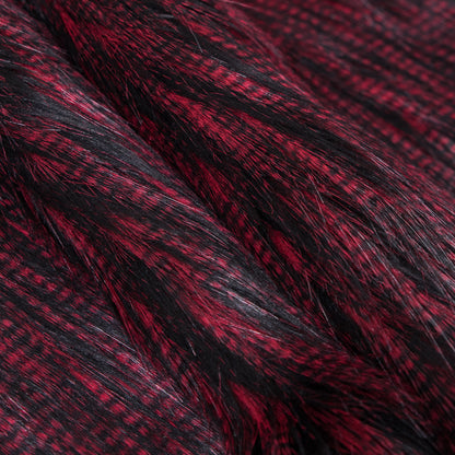 Black and Red Long Haired Faux Fur - Folded