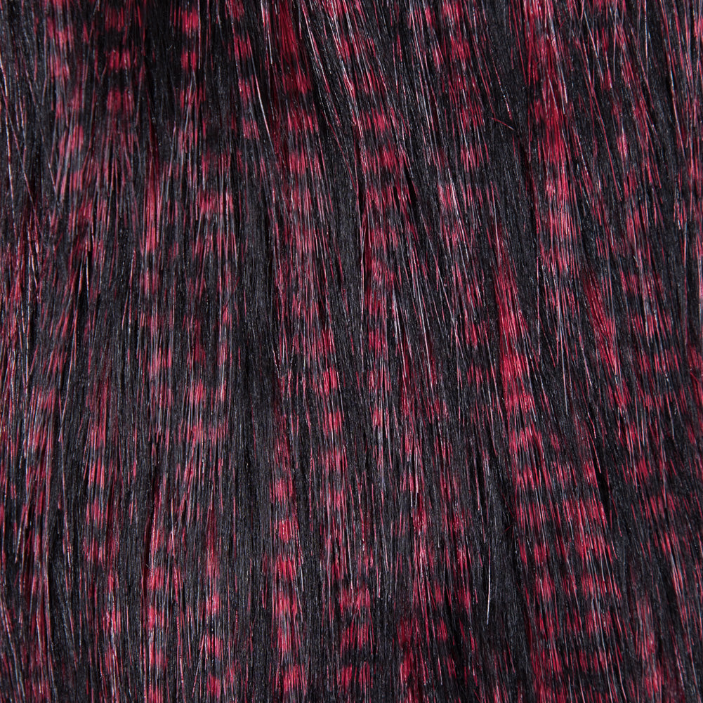 Black and Red Long Haired Faux Fur - Detail