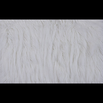 White Long Haired Faux Shag Fur - Folded