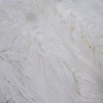 White Long Haired Faux Shag Fur - Detail