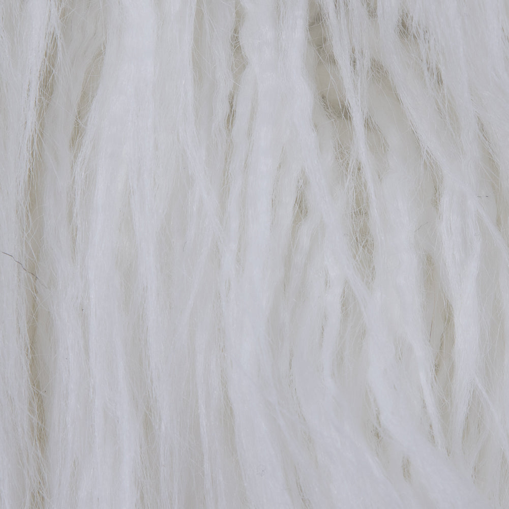 White Long Haired Faux Shag Fur - Full