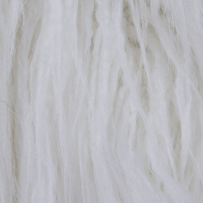 White Long Haired Faux Shag Fur - Full