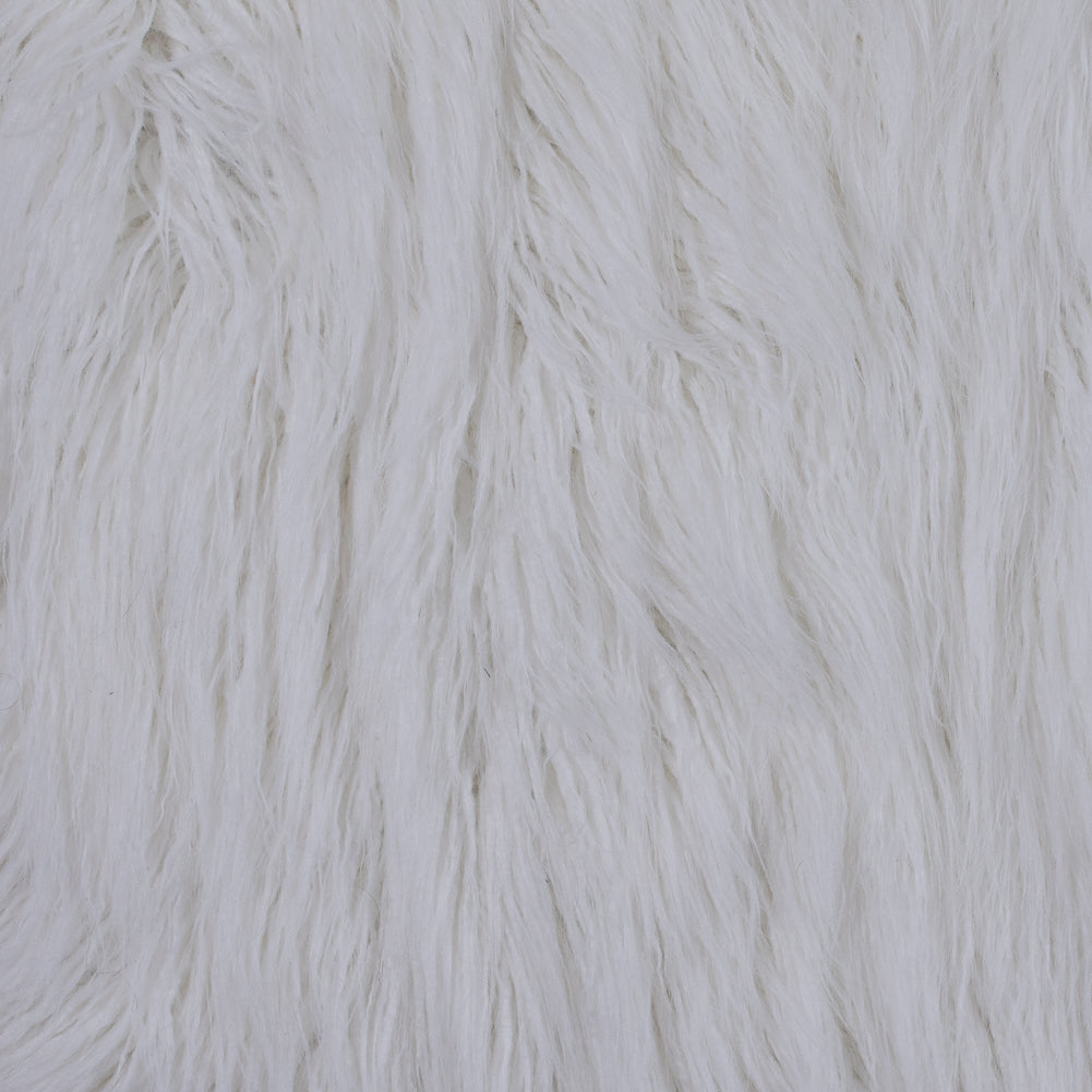 White Long Haired Faux Shag Fur