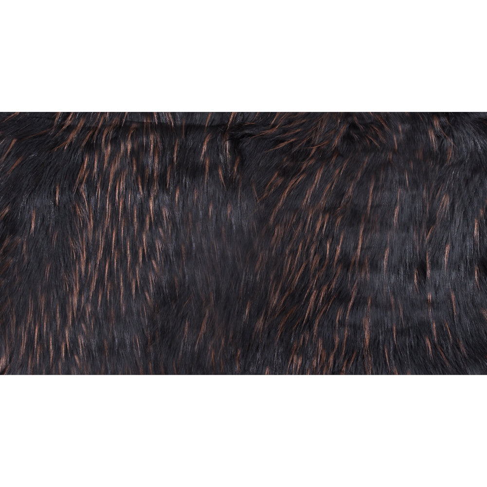 Black and Brown Long Haired Faux Fur - Full