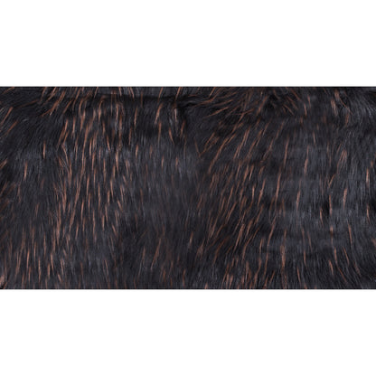 Black and Brown Long Haired Faux Fur - Full