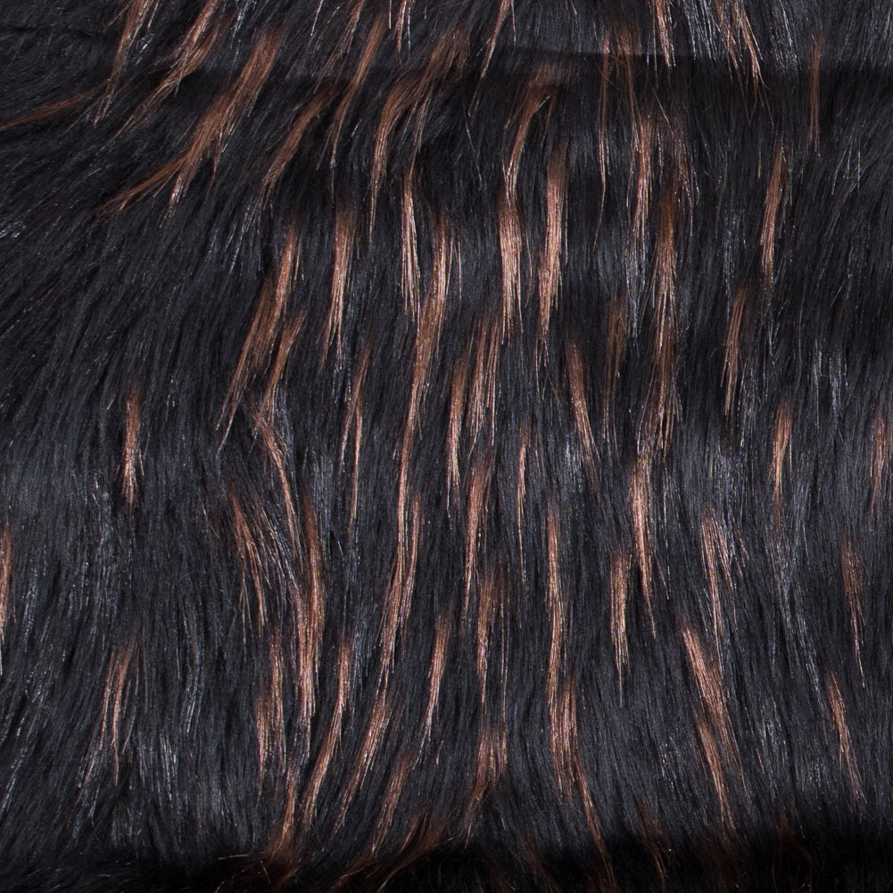 Black and Brown Long Haired Faux Fur