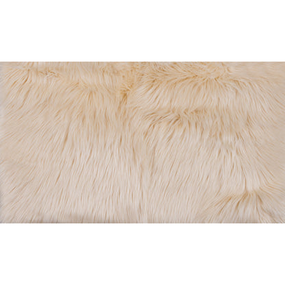 Ivory Long Haired Faux Fur Folded
