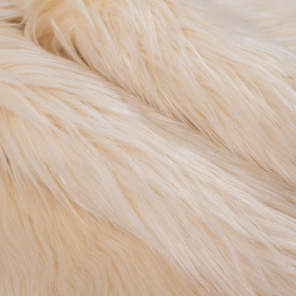 Ivory Long Haired Faux Fur Detail